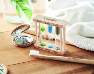 Logotrade promotional items photo of: Set of 3 wooden sand timer